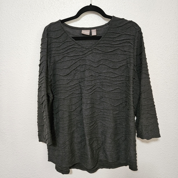 Chico textured top chico size 3 = size large - Picture 1 of 14